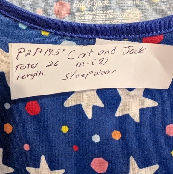 Cat and Jack girls med sleepwear star pattern - Picture 4 of 8